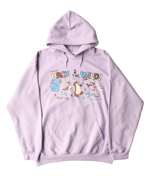 LABRAT(ラブラット)の「Nick Atkins×LABRAT "BACK 2 THE WILD" Hoodie(パーカー・メンズ・ホワイト/ブラック/パープル・LARGE/X-LARGE)」の3枚目の写真