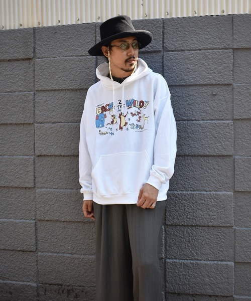 LABRAT(ラブラット)の「Nick Atkins×LABRAT "BACK 2 THE WILD" Hoodie(パーカー・メンズ・ホワイト/ブラック/パープル・LARGE/X-LARGE)」の5枚目の写真
