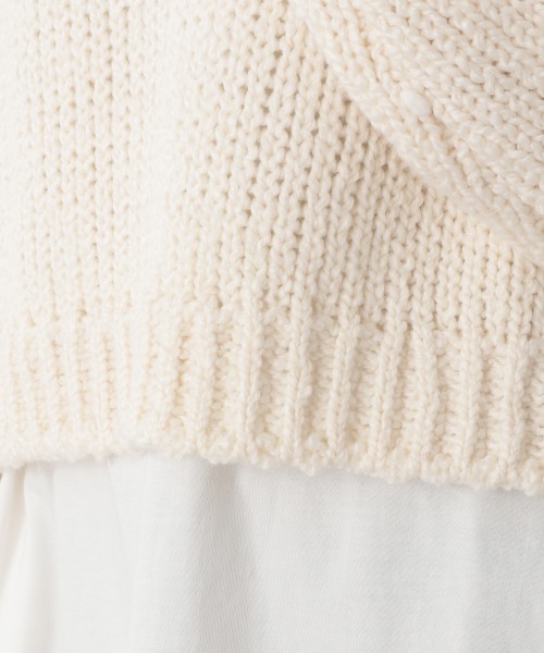 LOWRYS FARM（ローリーズファーム）の「スラブショートプルオーバーＬＳ　239421（ニット/セーター・レディース・アイボリー/ブラック/ブラウン/パープル・FREE）」の16枚目の写真