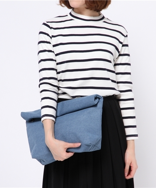 WEGO（ウィゴー）の「WEGO/デニムクラッチバッグ（クラッチバッグ・レディース・ダークインディゴブルー/ライトインディゴブルー・FREE）」の3枚目の写真