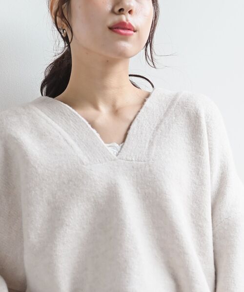 rps（アールピーエス）の「深Ｖネックニットプルオーバー（ニット/セーター・レディース・チャコールグレー/ベージュ/グリーン/オートミール/ミント・フリー）」の20枚目の写真