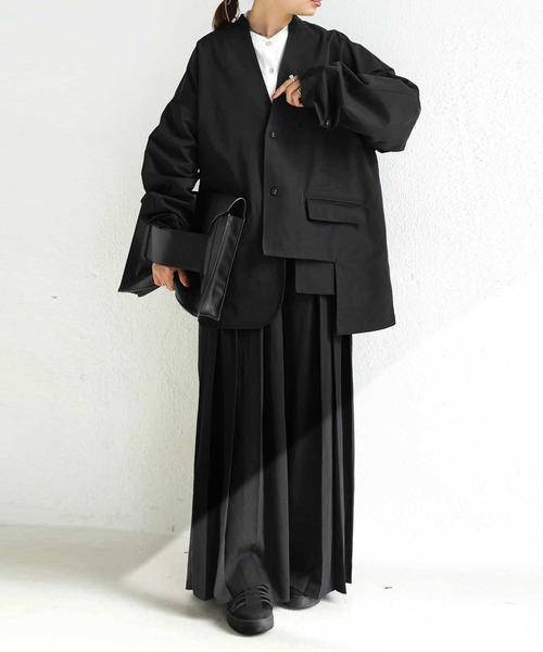 antiqua（アンティカ）の「アシメデザインジャケット（テーラードジャケット・レディース・ブラック・FREE）」の14枚目の写真