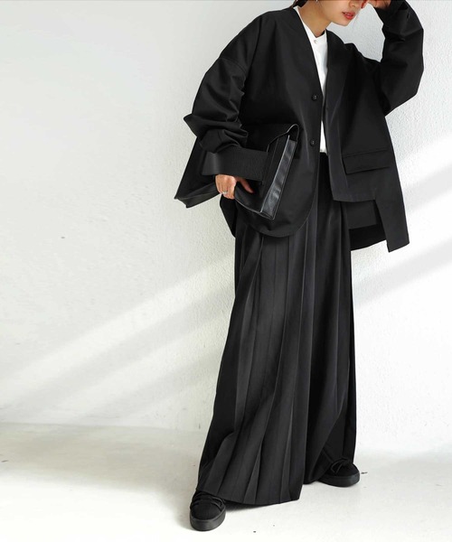 antiqua（アンティカ）の「アシメデザインジャケット（テーラードジャケット・レディース・ブラック・FREE）」の12枚目の写真