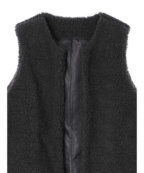 ELENCARE DUE（エレンカーレデュエ）の「・ELENCARE DUE ボアロングベスト＊（ベスト・レディース・ベージュ/チャコールグレー/カーキ・FREE）」の17枚目の写真