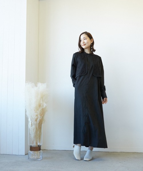 Wefst（ウェスト）の「【Wefst】T/Nピーチレース切り替えワンピース（ワンピース・レディース・ブラック/モカ/グレイッシュベージュ・FREE）」の8枚目の写真