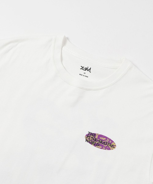 X-girl(エックスガール)の「SNAKE S/S TEE/蛇プリント Tシャツ/半袖(Tシャツ/カットソー・レディース・ホワイト/オレンジ/ライトパープル・S/M/L/XL)」の6枚目の写真