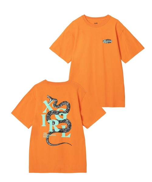 X-girl(エックスガール)の「SNAKE S/S TEE/蛇プリント Tシャツ/半袖(Tシャツ/カットソー・レディース・ホワイト/オレンジ/ライトパープル・S/M/L/XL)」の14枚目の写真