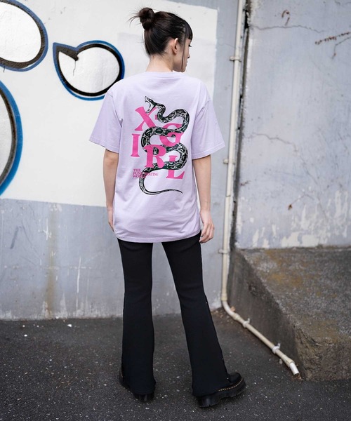 X-girl(エックスガール)の「SNAKE S/S TEE/蛇プリント Tシャツ/半袖(Tシャツ/カットソー・レディース・ホワイト/オレンジ/ライトパープル・S/M/L/XL)」の21枚目の写真