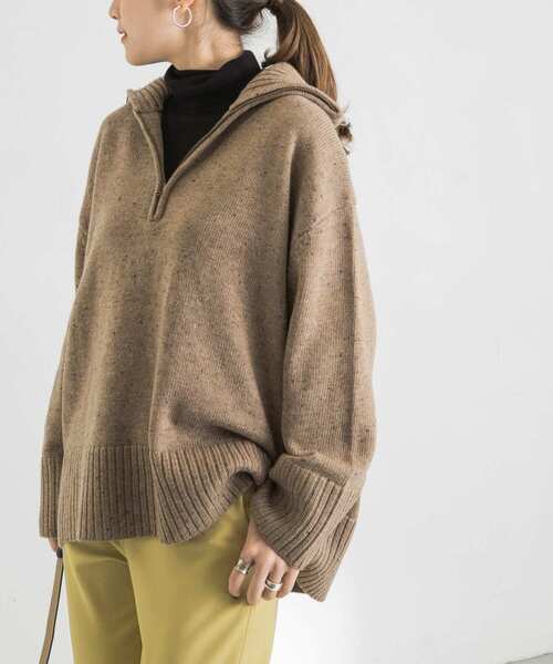 URBAN RESEARCH(アーバンリサーチ)の「ZIPUPニット(ニット/セーター・レディース・ベージュ/グリーン系その他・FREE)」の2枚目の写真
