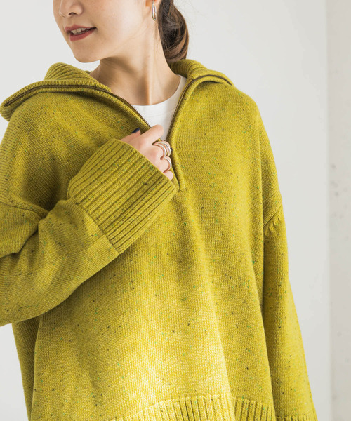 URBAN RESEARCH(アーバンリサーチ)の「ZIPUPニット(ニット/セーター・レディース・ベージュ/グリーン系その他・FREE)」の10枚目の写真