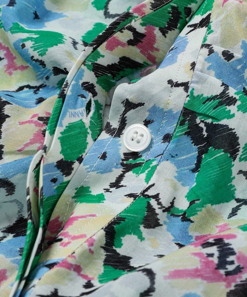 GANNI（ガニー）の「Light Cotton Placement Print Gathered Shirt（シャツ/ブラウス・レディース・ブルー系その他・38/36/34）」の3枚目の写真