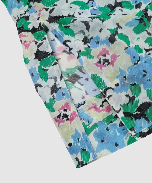 GANNI（ガニー）の「Light Cotton Placement Print Gathered Shirt（シャツ/ブラウス・レディース・ブルー系その他・38/36/34）」の4枚目の写真