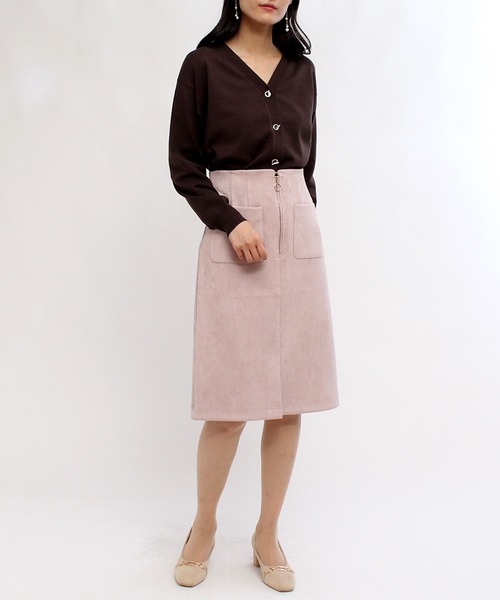 TRUDEA(トルディア)の「スエードジップポケ付きスカート(スカート・レディース・ピンク/ラベンダー/ベージュ・MEDIUM/SMALL)」の12枚目の写真