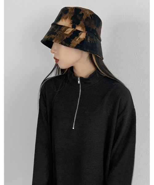 LVEU.（ラブユ.）の「Half zip one-piece / ハーフジップワンピース（ワンピース・レディース・ブラック/グリーン・FREE）」の5枚目の写真