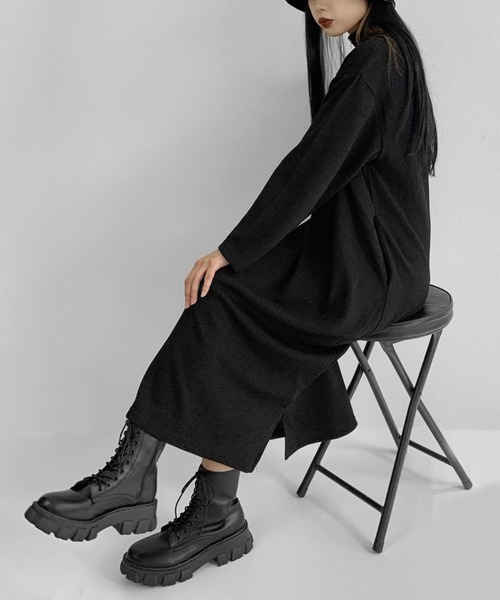 LVEU.（ラブユ.）の「Half zip one-piece / ハーフジップワンピース（ワンピース・レディース・ブラック/グリーン・FREE）」の12枚目の写真