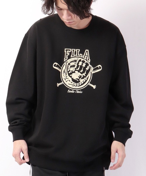 【セール】FILA 韓国 カレッジロゴ MLB ベースボール プリント 裏毛 スウェットトレーナー（スウェット）｜FILA HERITAGE（フィラヘリテージ）