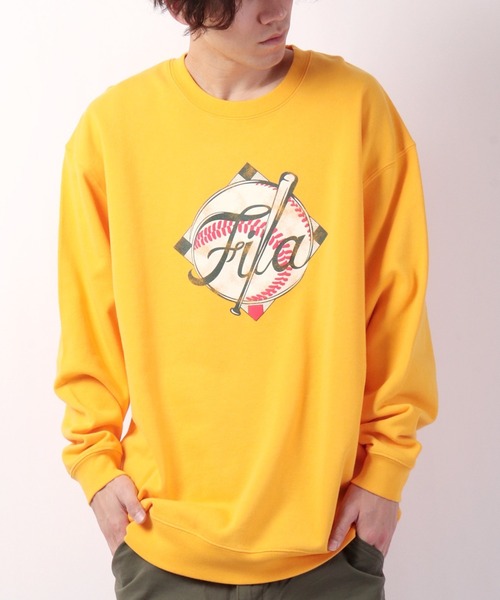 【セール】FILA 韓国 カレッジロゴ MLB ベースボール プリント 裏毛 スウェットトレーナー（スウェット）｜FILA HERITAGE（フィラヘリテージ）