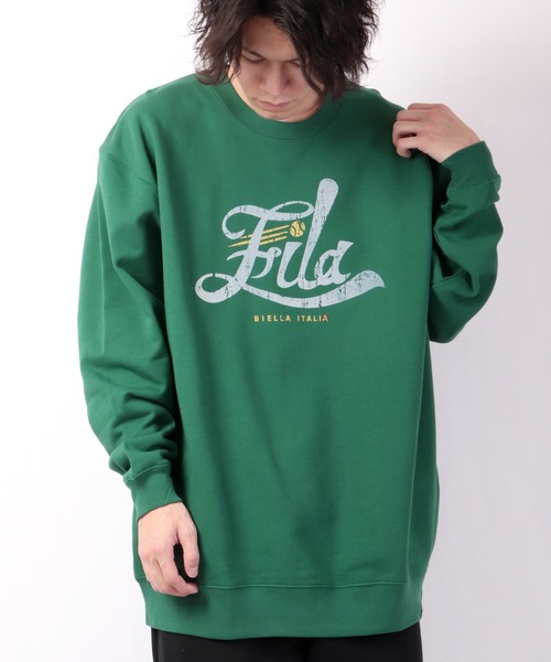 【セール】FILA 韓国 カレッジロゴ MLB ベースボール プリント 裏毛 スウェットトレーナー（スウェット）｜FILA HERITAGE（フィラヘリテージ）