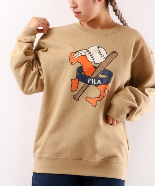 【セール】FILA 韓国 カレッジロゴ MLB ベースボール プリント 裏毛 スウェットトレーナー（スウェット）｜FILA HERITAGE（フィラヘリテージ）