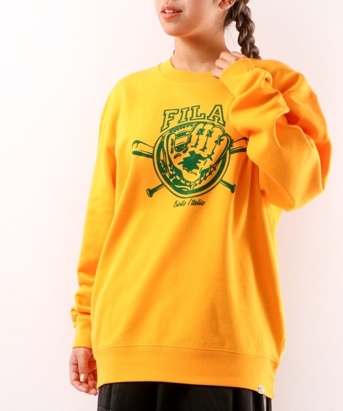 【セール】FILA 韓国 カレッジロゴ MLB ベースボール プリント 裏毛 スウェットトレーナー（スウェット）｜FILA HERITAGE（フィラヘリテージ）スウェット