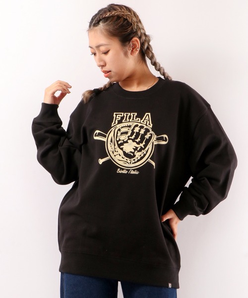 【セール】FILA 韓国 カレッジロゴ MLB ベースボール プリント 裏毛 スウェットトレーナー（スウェット）｜FILA HERITAGE（フィラヘリテージ）