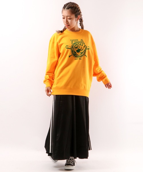 【セール】FILA 韓国 カレッジロゴ MLB ベースボール プリント 裏毛 スウェットトレーナー（スウェット）｜FILA HERITAGE（フィラヘリテージ）