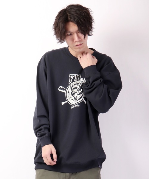 【セール】FILA 韓国 カレッジロゴ MLB ベースボール プリント 裏毛 スウェットトレーナー（スウェット）｜FILA HERITAGE（フィラヘリテージ）