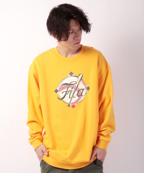 【セール】FILA 韓国 カレッジロゴ MLB ベースボール プリント 裏毛 スウェットトレーナー（スウェット）｜FILA HERITAGE（フィラヘリテージ）