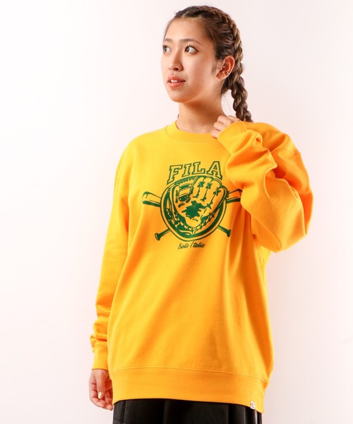 【セール】FILA 韓国 カレッジロゴ MLB ベースボール プリント 裏毛 スウェットトレーナー（スウェット）｜FILA HERITAGE（フィラヘリテージ）