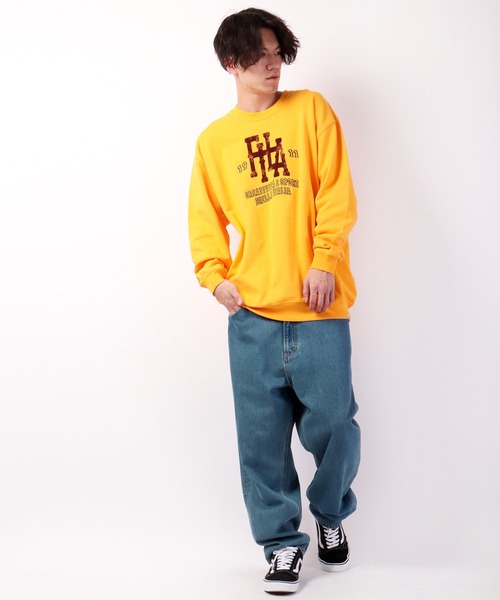 【セール】FILA 韓国 カレッジロゴ MLB ベースボール プリント 裏毛 スウェットトレーナー（スウェット）｜FILA HERITAGE（フィラヘリテージ）