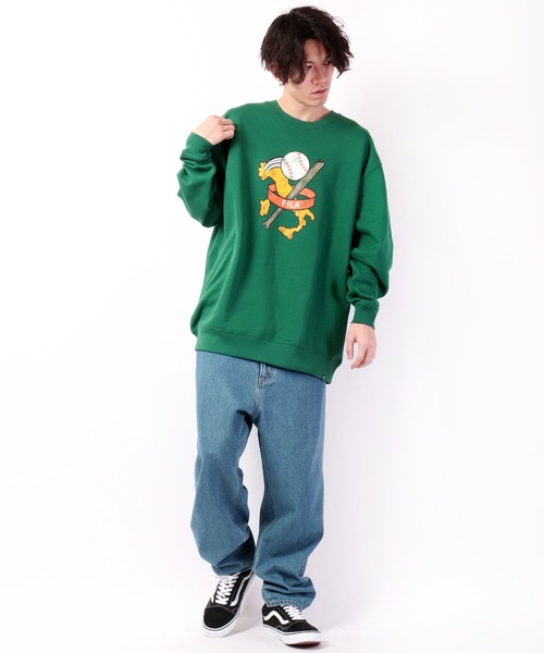 【セール】FILA 韓国 カレッジロゴ MLB ベースボール プリント 裏毛 スウェットトレーナー（スウェット）｜FILA HERITAGE（フィラヘリテージ）