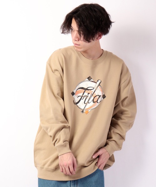 【セール】FILA 韓国 カレッジロゴ MLB ベースボール プリント 裏毛 スウェットトレーナー（スウェット）｜FILA HERITAGE（フィラヘリテージ）