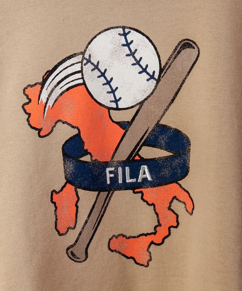 【セール】FILA 韓国 カレッジロゴ MLB ベースボール プリント 裏毛 スウェットトレーナー（スウェット）｜FILA HERITAGE（フィラヘリテージ）