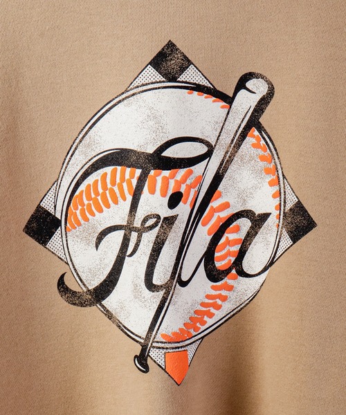 【セール】FILA 韓国 カレッジロゴ MLB ベースボール プリント 裏毛 スウェットトレーナー（スウェット）｜FILA HERITAGE（フィラヘリテージ）