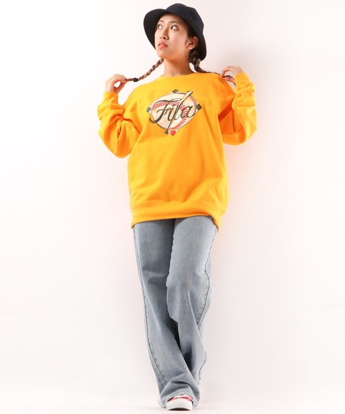 【セール】FILA 韓国 カレッジロゴ MLB ベースボール プリント 裏毛 スウェットトレーナー（スウェット）｜FILA HERITAGE（フィラヘリテージ）