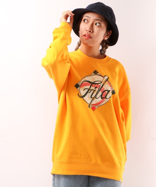【セール】FILA 韓国 カレッジロゴ MLB ベースボール プリント 裏毛 スウェットトレーナー（スウェット）｜FILA HERITAGE（フィラヘリテージ）