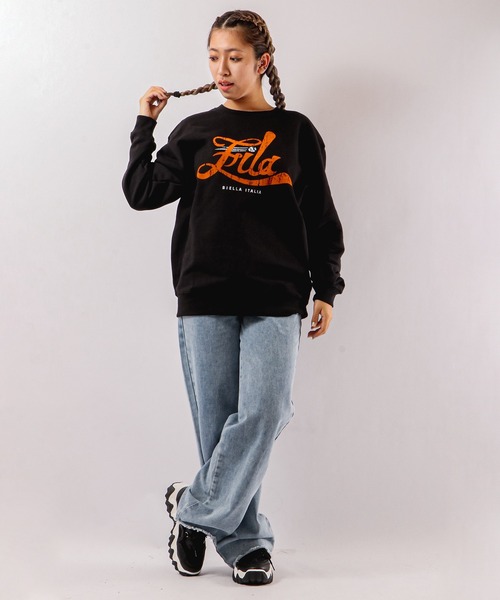 【セール】FILA 韓国 カレッジロゴ MLB ベースボール プリント 裏毛 スウェットトレーナー（スウェット）｜FILA HERITAGE（フィラヘリテージ）