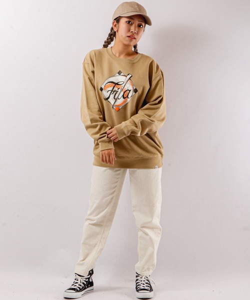 【セール】FILA 韓国 カレッジロゴ MLB ベースボール プリント 裏毛 スウェットトレーナー（スウェット）｜FILA HERITAGE（フィラヘリテージ）