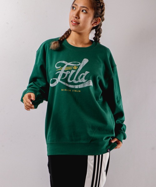 【セール】FILA 韓国 カレッジロゴ MLB ベースボール プリント 裏毛 スウェットトレーナー（スウェット）｜FILA HERITAGE（フィラヘリテージ）