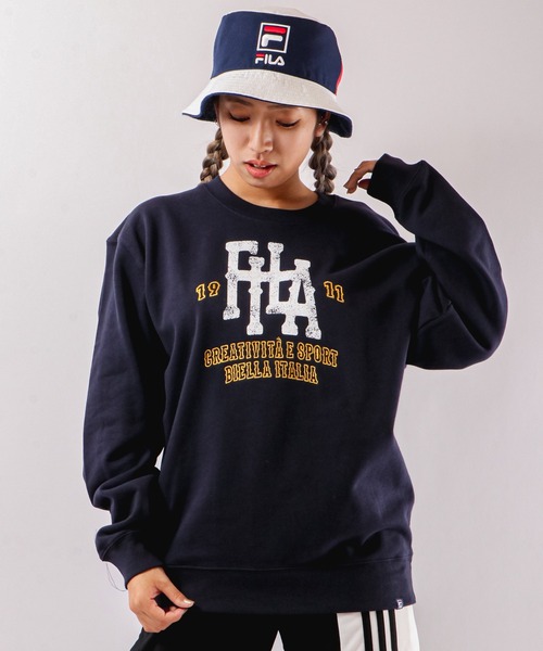 【セール】FILA 韓国 カレッジロゴ MLB ベースボール プリント 裏毛 スウェットトレーナー（スウェット）｜FILA HERITAGE（フィラヘリテージ）