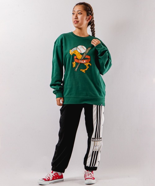 【セール】FILA 韓国 カレッジロゴ MLB ベースボール プリント 裏毛 スウェットトレーナー（スウェット）｜FILA HERITAGE（フィラヘリテージ）