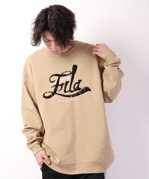 【セール】FILA 韓国 カレッジロゴ MLB ベースボール プリント 裏毛 スウェットトレーナー（スウェット）｜FILA HERITAGE（フィラヘリテージ）