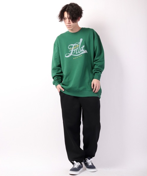 【セール】FILA 韓国 カレッジロゴ MLB ベースボール プリント 裏毛 スウェットトレーナー（スウェット）｜FILA HERITAGE（フィラヘリテージ）