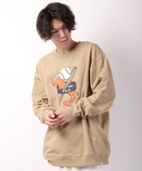 【セール】FILA 韓国 カレッジロゴ MLB ベースボール プリント 裏毛 スウェットトレーナー（スウェット）｜FILA HERITAGE（フィラヘリテージ）