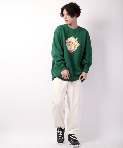 【セール】FILA 韓国 カレッジロゴ MLB ベースボール プリント 裏毛 スウェットトレーナー（スウェット）｜FILA HERITAGE（フィラヘリテージ）