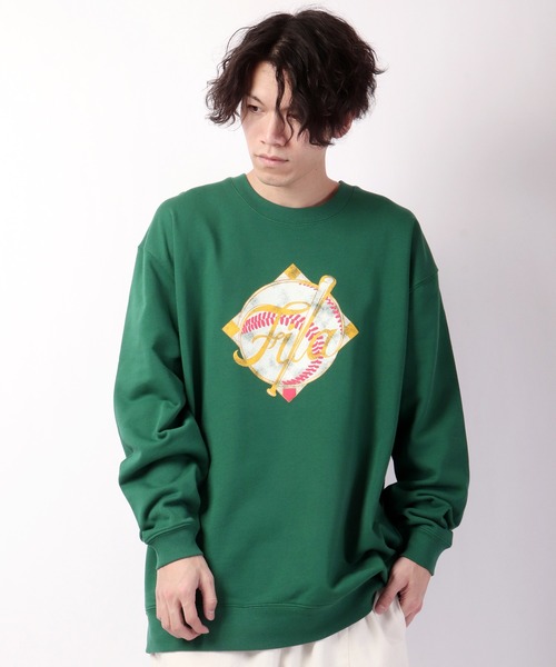 【セール】FILA 韓国 カレッジロゴ MLB ベースボール プリント 裏毛 スウェットトレーナー（スウェット）｜FILA HERITAGE（フィラヘリテージ）