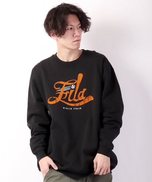 【セール】FILA 韓国 カレッジロゴ MLB ベースボール プリント 裏毛 スウェットトレーナー（スウェット）｜FILA HERITAGE（フィラヘリテージ）