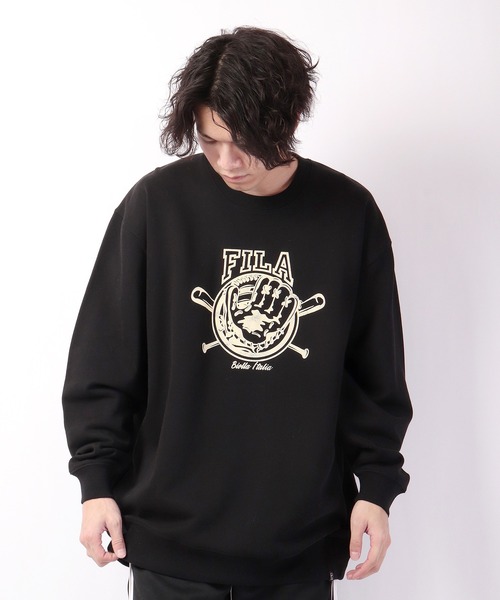 【セール】FILA 韓国 カレッジロゴ MLB ベースボール プリント 裏毛 スウェットトレーナー（スウェット）｜FILA HERITAGE（フィラヘリテージ）