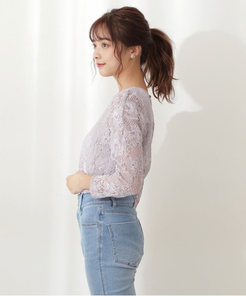 PROPORTION BODY DRESSING（プロポーションボディドレッシング）の「ギャザースリーブレースブラウス / 1212110104（シャツ/ブラウス・レディース・ライトグリーン/パープル/ホワイト系その他・SMALL/MEDIUM）」の18枚目の写真