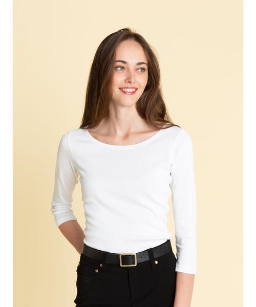 agnes b.（アニエスベー）の「JG13 TS コットンカットソー（Tシャツ/カットソー・レディース・ホワイト・2/1/3）」の6枚目の写真